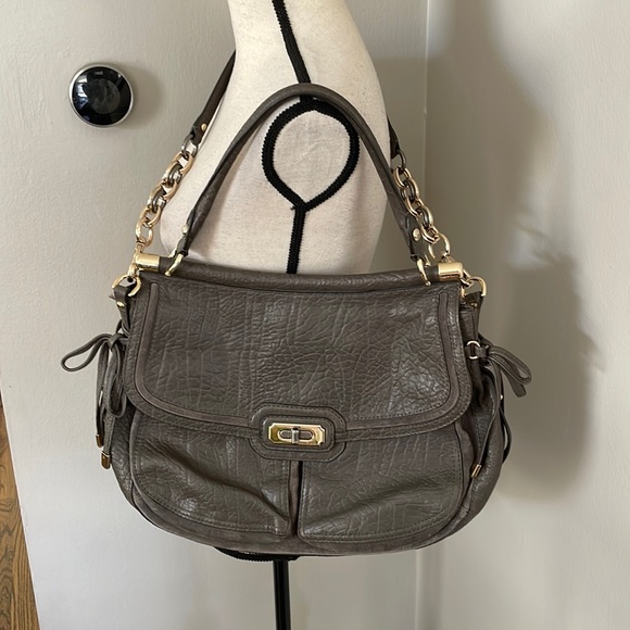 COACH hobo with gold details and toffany blue interior retail $495 - Picture 3 of 16